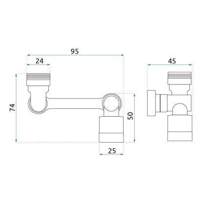 REA-B0660 - Adaptador giratorio para grifo de lavabo, cromo pulido