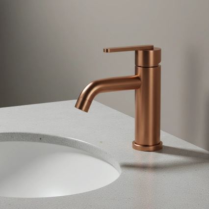 REA-B0970 - Grifo de lavabo ONTARIO de 17,5 cm, acabado en cobre cepillado