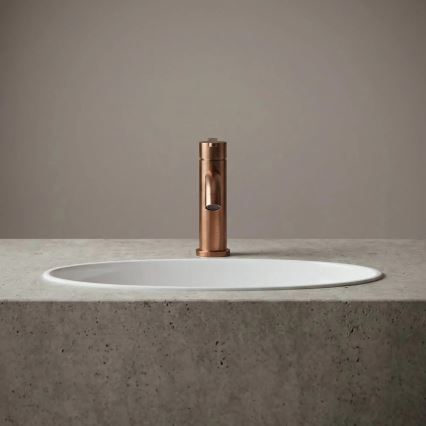 REA-B0970 - Grifo de lavabo ONTARIO de 17,5 cm, acabado en cobre cepillado