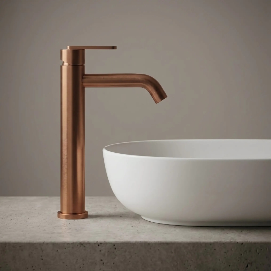 REA-B0971 - Grifo para lavabo ONTARIO 30 cm, cobre cepillado