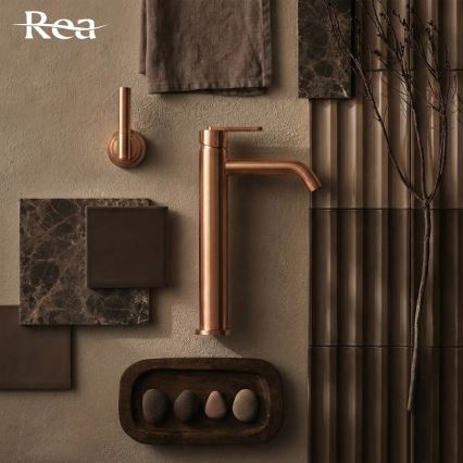 REA-B0971 - Grifo para lavabo ONTARIO 30 cm, cobre cepillado