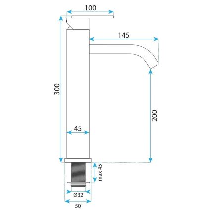 REA-B0971 - Grifo para lavabo ONTARIO 30 cm, cobre cepillado