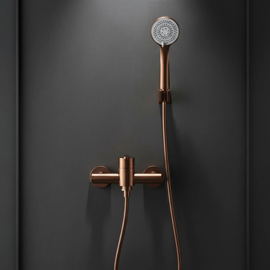 REA-B0974 - Set de ducha con grifo ONTARIO acabado en cobre