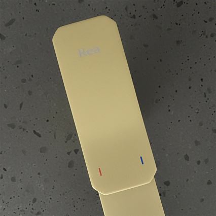 REA-B0976 - Grifo de lavabo ARLO 17 cm, acabado en oro cepillado