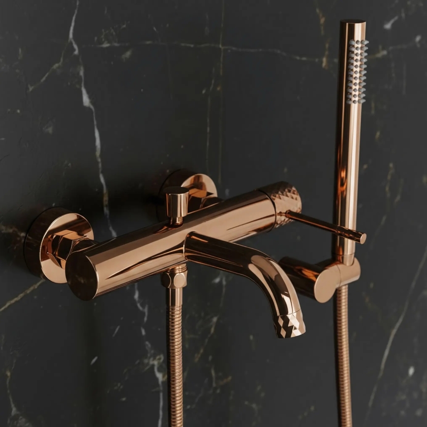 REA-B0980 - Conjunto de bañera LUNGO DIAMOND en cobre cepillado