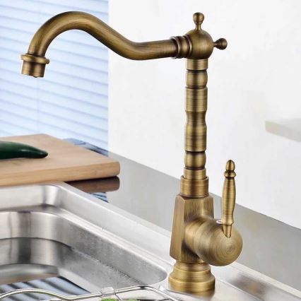 REA-B2150 - Grifo de lavabo BONA 28,5 cm, acabado en oro cepillado