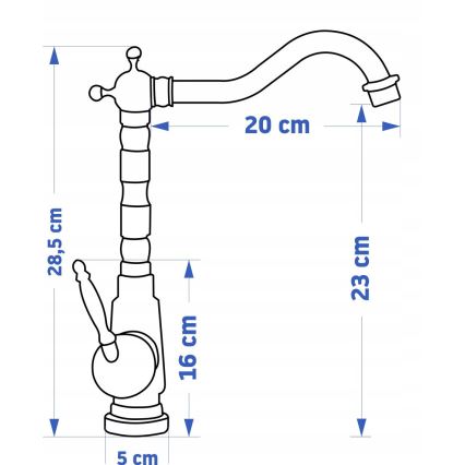 REA-B2150 - Grifo de lavabo BONA 28,5 cm, acabado en oro cepillado