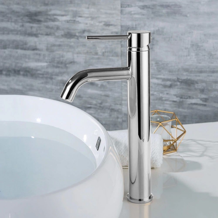 REA-B4104 - Grifo de lavabo LUNGO 28 cm, acabado cromado brillante