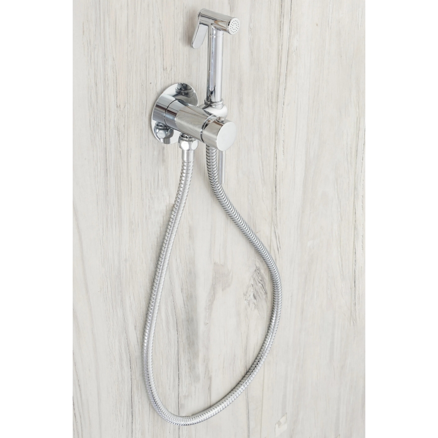 REA-B4106 - Grifo de bidé con rociador para instalación empotrada LUNGO, cromo brillante