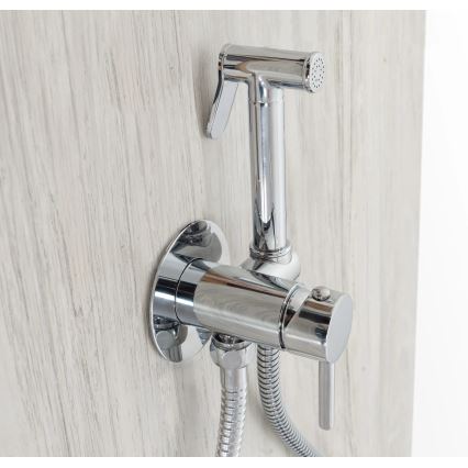 REA-B4106 - Grifo de bidé con rociador para instalación empotrada LUNGO, cromo brillante