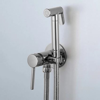 REA-B4106 - Grifo de bidé con rociador para instalación empotrada LUNGO, cromo brillante