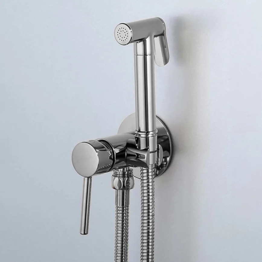 REA-B4106 - Grifo de bidé con rociador para instalación empotrada LUNGO, cromo brillante