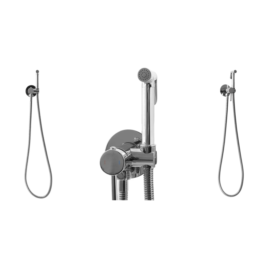 REA-B4106 - Grifo de bidé con rociador para instalación empotrada LUNGO, cromo brillante