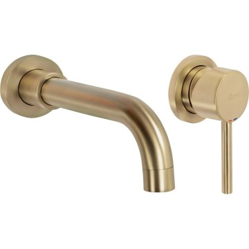 REA-B4109 - Grifo de lavabo para instalación empotrada LUNGO, acabado dorado cepillado