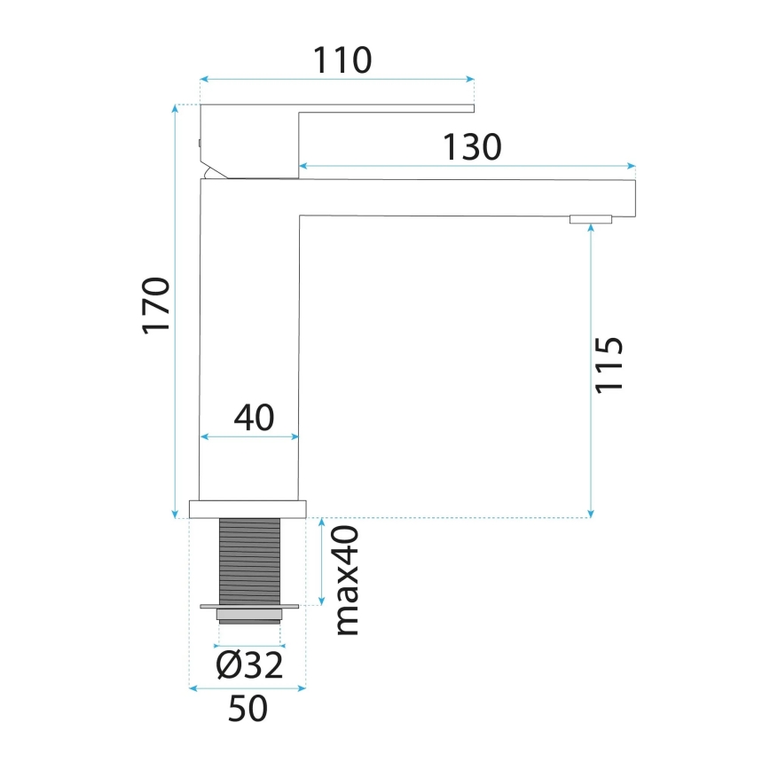 REA-B4589 - Grifo para lavabo ARLO 17 cm, acabado níquel