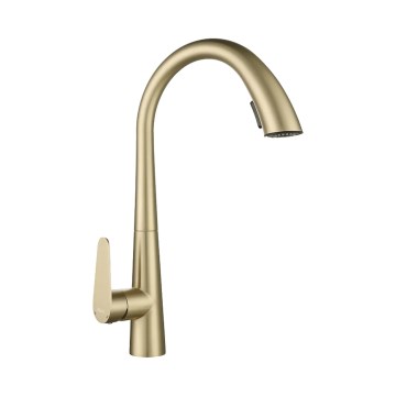 REA-B5312 - Grifo para fregadero con rociador extraíble ROSS 43 cm oro cepillado