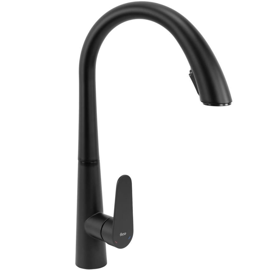 REA-B5313 - Grifo para fregadero con rociador extraíble ROSS 43 cm negro