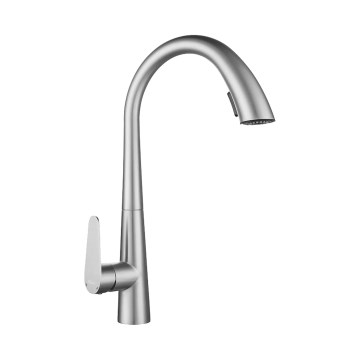 REA-B5314 - Grifo de fregadero con rociador extraíble ROSS 43 cm, níquel