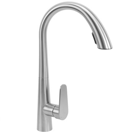 REA-B5314 - Grifo de fregadero con rociador extraíble ROSS 43 cm, níquel