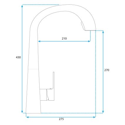 REA-B5314 - Grifo de fregadero con rociador extraíble ROSS 43 cm, níquel