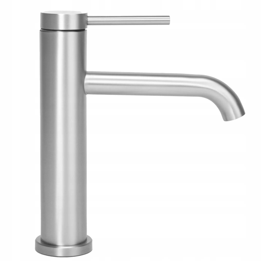 REA-B5324 - Grifo de lavabo CLIF 20,5 cm acero cepillado