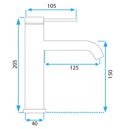 REA-B5324 - Grifo de lavabo CLIF 20,5 cm acero cepillado