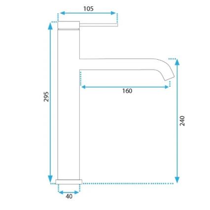 REA-B5330 - Grifo de lavabo CLIF 29,5 cm acabado níquel