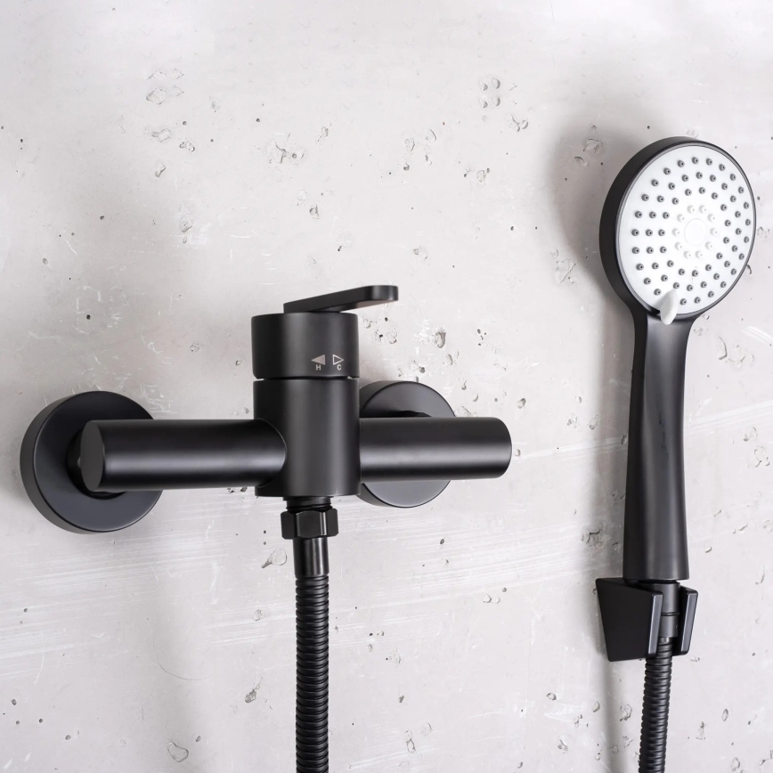 REA-B5500 - Juego de ducha con monomando ONTARIO negro