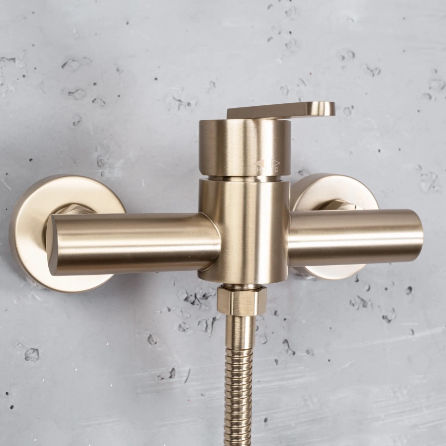 REA-B5501 - Set de ducha ONTARIO con grifería en oro cepillado
