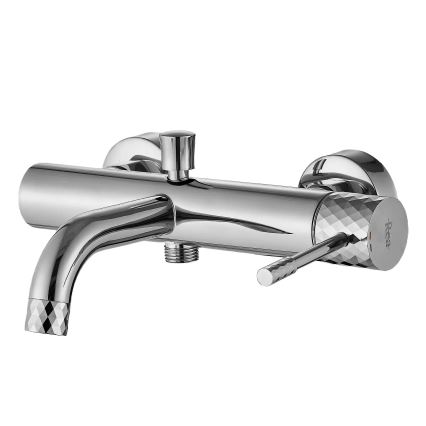 REA-B6447 - Juego de grifería para bañera LUNGO DIAMOND, acabado en cromo pulido