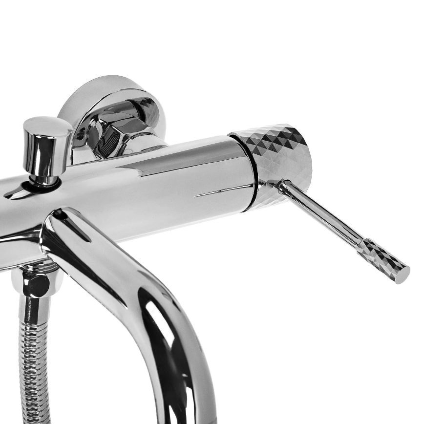 REA-B6447 - Juego de grifería para bañera LUNGO DIAMOND, acabado en cromo pulido