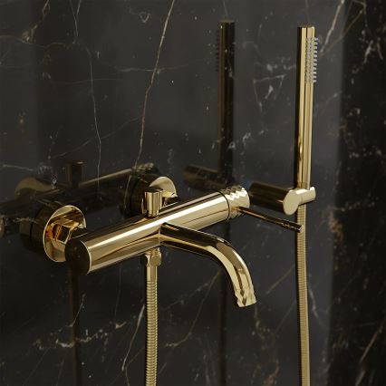 REA-B6448 - Juego para bañera LUNGO DIAMOND dorado