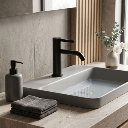 REA-B6531 - Grifo de lavabo RIVO 16,5 cm negro