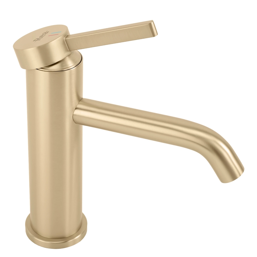 REA-B6533 - Grifo para lavabo RIVO, 16,5 cm, acabado oro cepillado