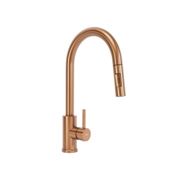 REA-B6560 - Grifo de cocina con rociador extraíble FRESH de 45 cm, acabado en cobre cepillado