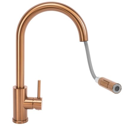 REA-B6560 - Grifo de cocina con rociador extraíble FRESH de 45 cm, acabado en cobre cepillado