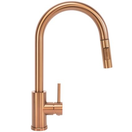 REA-B6560 - Grifo de cocina con rociador extraíble FRESH de 45 cm, acabado en cobre cepillado
