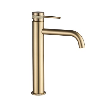REA-B6896 - Grifo de lavabo LUNGO 28 cm, acabado oro cepillado