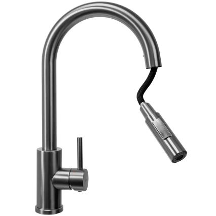 REA-B7437 - Grifo de fregadero con rociador extraíble FRESH 45 cm titanio