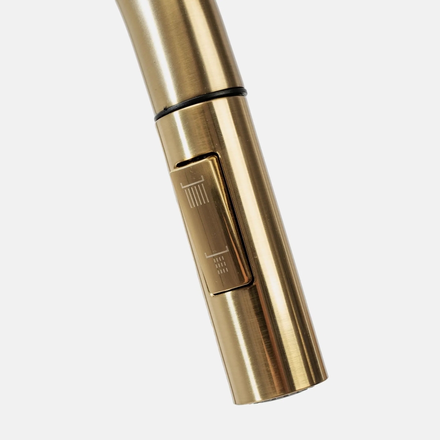 REA-B7596 - Grifo para fregadero con rociador extraíble y filtración ECO FRESH, 37,5 cm, acabado en oro cepillado