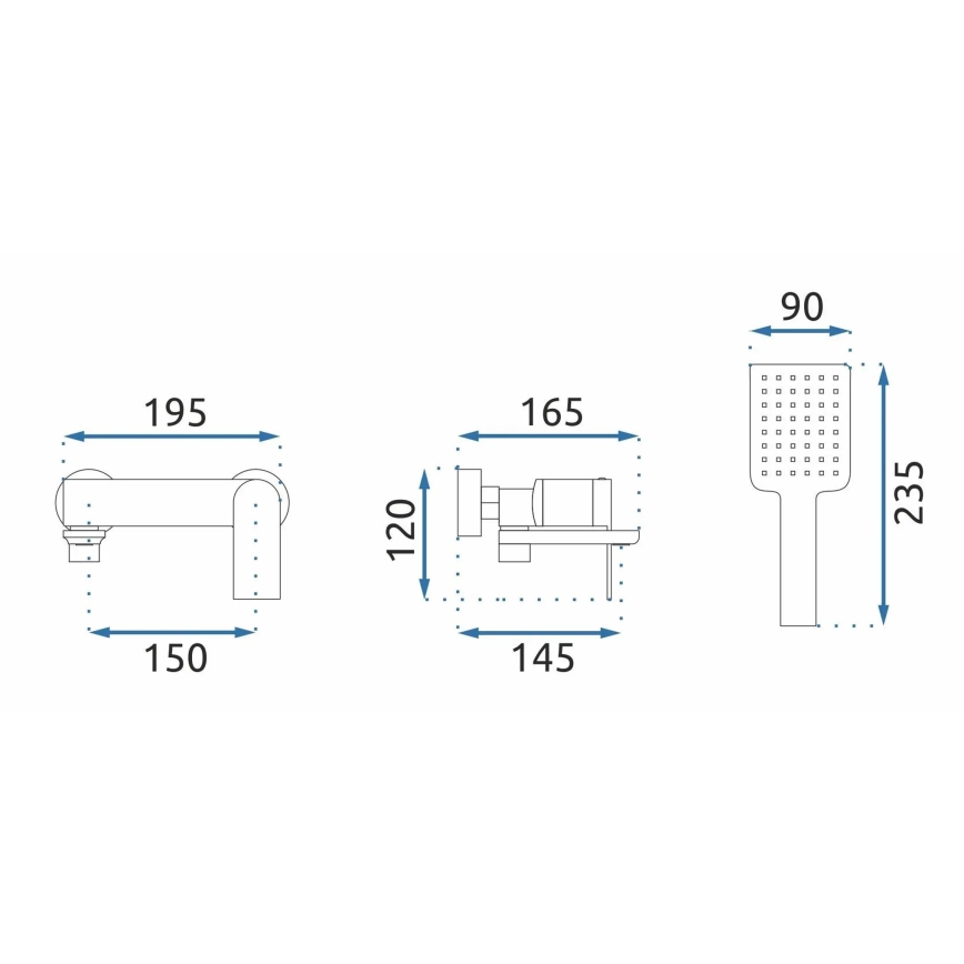 REA-B7963 - Conjunto para bañera STORM en oro cepillado