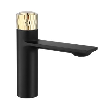 REA-B9987 - Grifo de lavabo STORM 16,5 cm negro/dorado