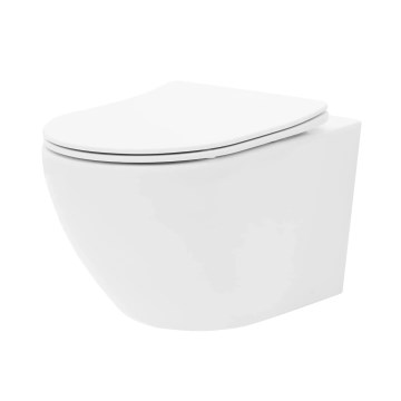 REA-C1259 - Inodoro suspendido con asiento CARLO MINI TORNADO RIMLESS cerámica/blanco brillante