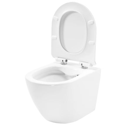 REA-C1400 - Inodoro suspendido con asiento CARTER RIMLESS, cerámica/blanco