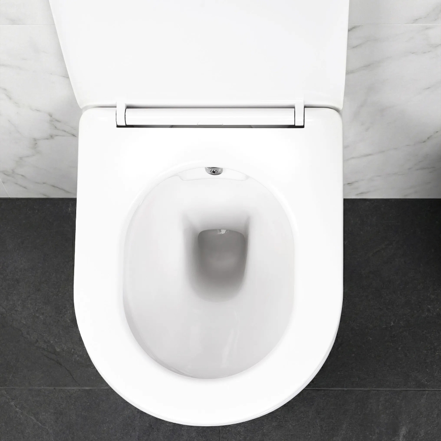 REA-C9701 - Inodoro suspendido CARLO LUX con rociador de bidé y asiento, cerámica/blanco