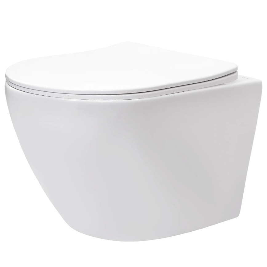 REA-C9701 - Inodoro suspendido CARLO LUX con rociador de bidé y asiento, cerámica/blanco