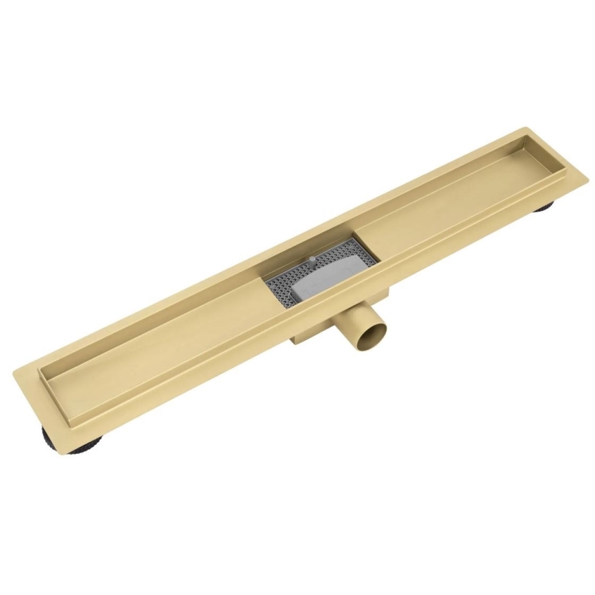 REA-G2562 - Canaleta de desagüe NEOX 70 cm, acero inoxidable/dorado