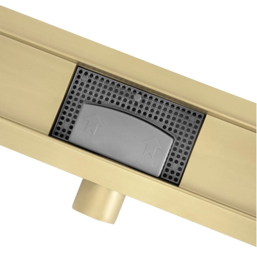 REA-G2562 - Canaleta de desagüe NEOX 70 cm, acero inoxidable/dorado
