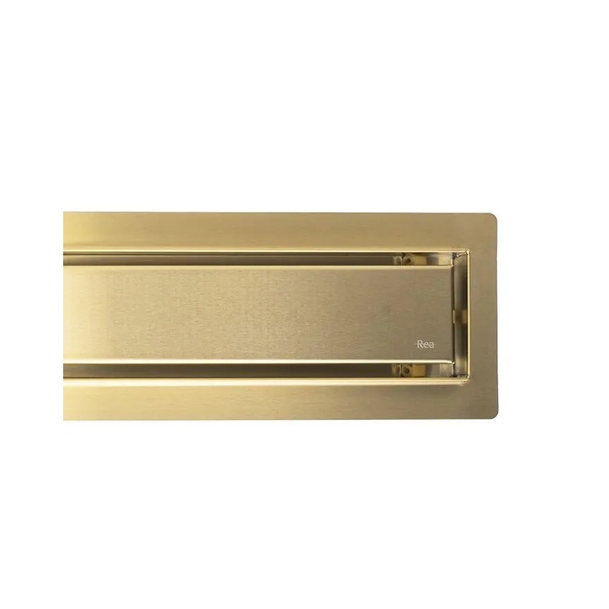 REA-G2703 - Canal de desagüe NEOX PRO 80 cm acero inoxidable/oro cepillado