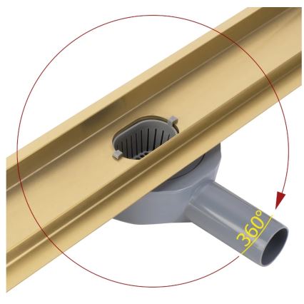 REA-G2704 - Canaleta de desagüe NEOX PRO 90 cm acero inoxidable/dorado cepillado